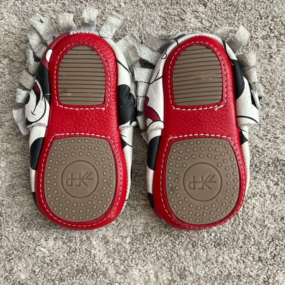 Freshly Picked Disney Mickey Mouse Kids Moccasins - Black, White, Red - Picture 2 of 3